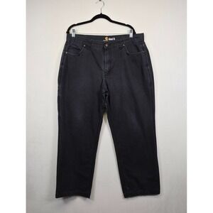 Carhartt Pants Mens 40x30 Black Canvas Ripstop‎ Relaxed Fit Rugged Utility Work